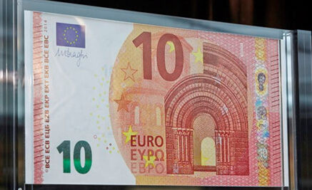 圖為新版10歐元紙幣。