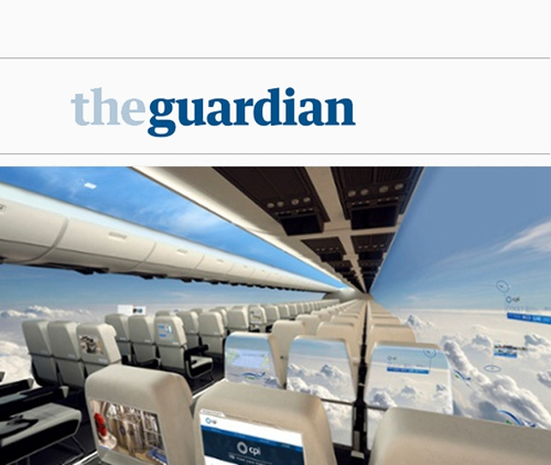 英國研發無窗飛機，乘客可通過智能屏幕看風景（網頁截圖）