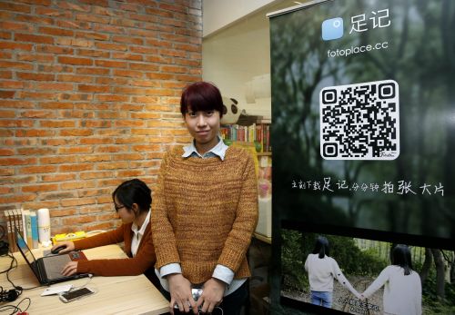 楊柳在工作室里（3月25日攝）。