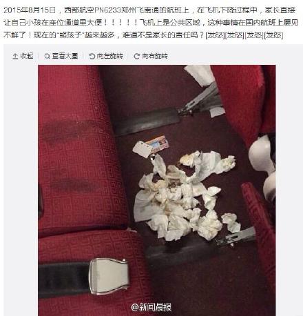 旅客帶小孩在飛機后艙大便 稱廁所太小(圖)