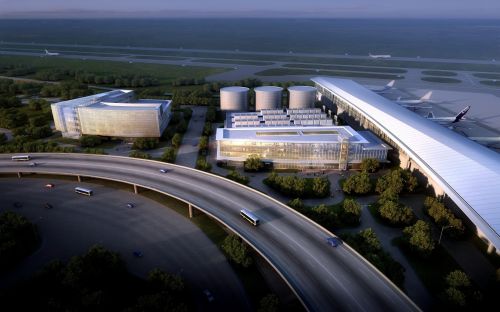 青島新機場--能源站鳥瞰效果圖