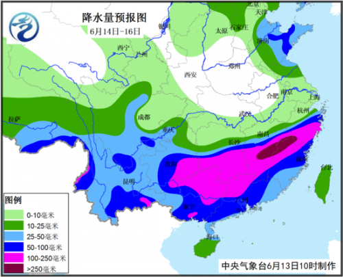 中國未來3天暴雨面積達100萬平方公里