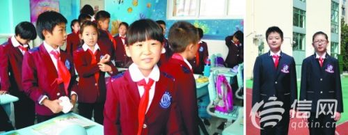 市南中小学生穿上免费制服装