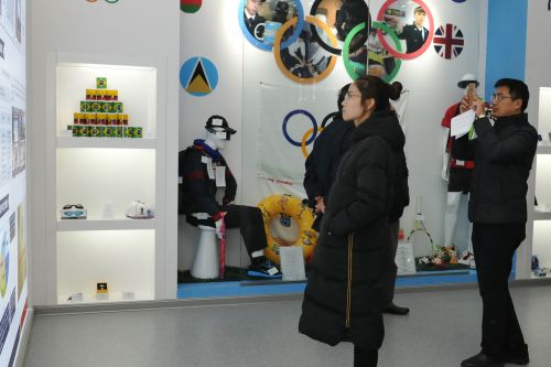 图为：市民在中国海关知识产权保护展示中心内参观奥林匹克专有权海关保护情况 王力摄