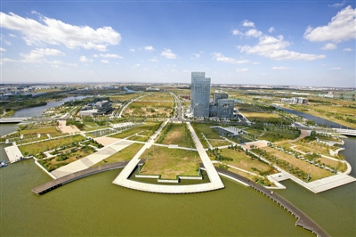 青島高新區(qū)中央智力島。 （資料照片）