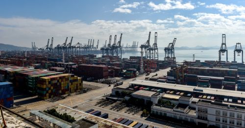 深圳鹽田港（2017年11月29日無人機拍攝）。