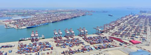 青島港前灣港區俯瞰圖