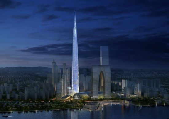 蘇州東方之門旁將建造一座超高建筑，網(wǎng)友帖子中展示的效果圖。