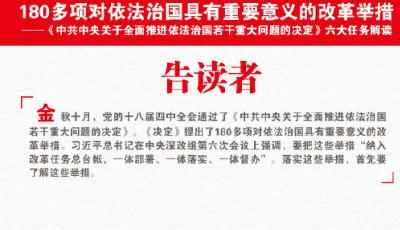 圖解180多項(xiàng)對依法治國具有重要意義的改革舉措