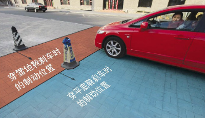 穿雪地靴開車隱患大 急剎制動多出8.8米