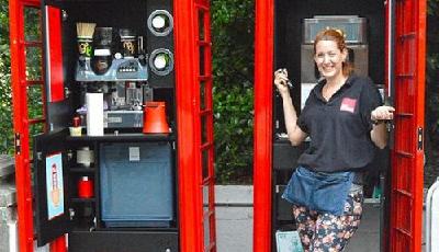 英國標志性紅色電話亭被改造成咖啡屋