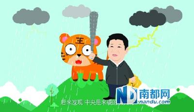 習近平揮棒打虎卡通形象在網(wǎng)上熱傳(圖)