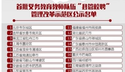 全國19地試點教師“縣管校聘” 2020年將全國推廣