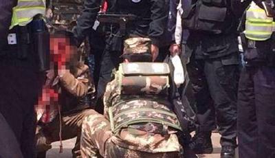上海人民廣場發生持刀傷人案 一協警被砍(圖)