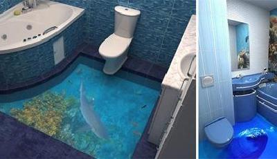 迪拜公司打造3D地板 能讓洗手間變海洋世界
