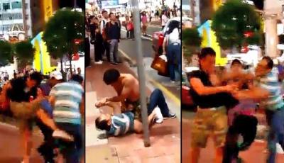 內地男子不滿日本醉漢插隊 2人當街撕衣扭打