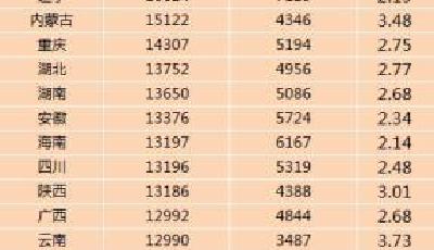 27省份上半年城鄉居民收入出爐 上海最高