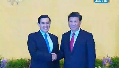 習近平馬英九連續握手逾1分鐘 揮手30秒
