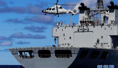 中國海軍南海艦隊遠海訓練編隊進行武力營救演練