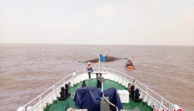 江蘇鹽城海域兩漁船相撞一船翻扣 9人遇險(xiǎn)