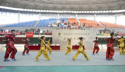 青岛首届中小学武术赛 拼套路争“武林盟主”