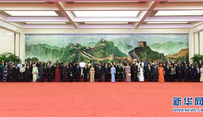 習近平和彭麗媛歡迎出席中非合作論壇北京峰會的外方領導人夫婦