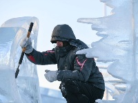 哈爾濱：精心冰雕 惟妙惟肖
