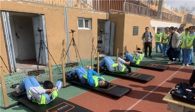 2019年青岛体育中考举行 考试设备升级 人脸识别系统进行检录