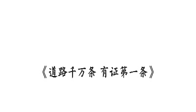 《道路千萬條 有證第一條》