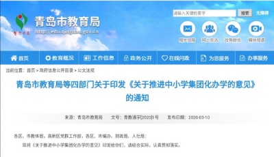 招生實(shí)行“一校一案”！青島今年至少再建10個(gè)中小學(xué)教育集團(tuán)