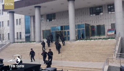 Hotan SWAT team in China's Xinjiang reveals live fire drill on anti-terrorism