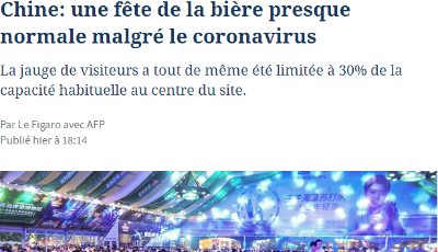 法媒：中國(guó)疫情得到控制 青島國(guó)際啤酒節(jié)游客放心暢飲