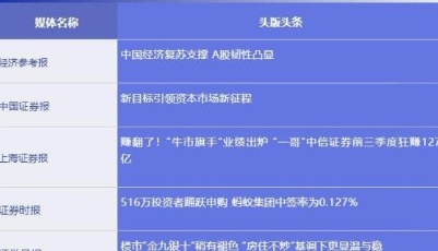 五大信披媒体要点集粹丨中国经济复苏支撑 A股韧性凸显；蚂蚁集团中签率为0.127%；中信证券前三季度狂赚127亿