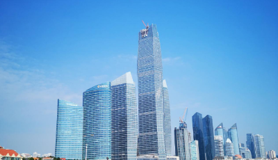 青島第一高樓——海天中心幕墻工程順利完成
