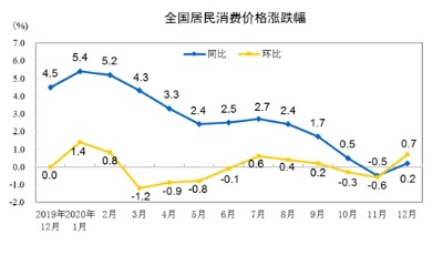統(tǒng)計(jì)局：2020年全國居民消費(fèi)價(jià)格（CPI）同比上漲2.5%