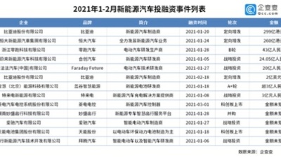 “造车热”再升温 前2月新能源汽车投融资已达13起
