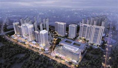 助力青島品質灣區建設！百洋國際健康城市客廳封頂