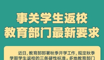 事關(guān)學(xué)生返校！教育部門最新要求來(lái)了