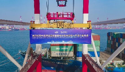 中远海运美线直客特快专线顺利首航山东港口