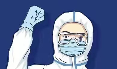 幅幅手繪送“大白”   隔離病毒不隔離愛