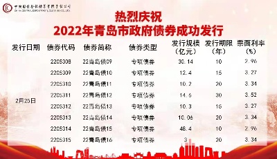 青岛市成功发行2022年第二批地方政府债券139.1亿元