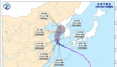 受台风“桑达”影响，山东省部分地区将会出现大风暴雨天气