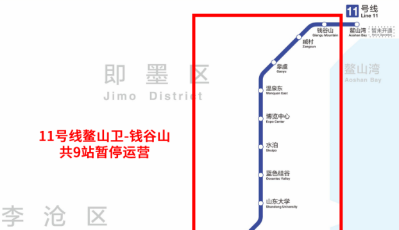 提醒！9日起，青岛11号线即墨区段9座车站暂停运营