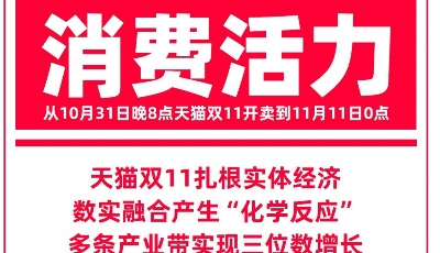 天貓雙11扎根實(shí)體經(jīng)濟(jì)，多條產(chǎn)業(yè)帶實(shí)現(xiàn)三位數(shù)增長