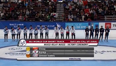 力压韩国队！短道速滑混合接力中国队夺冠，青岛选手李文龙出战