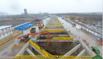 青岛地铁8号线支线大沽河博物馆站开挖“云通关”