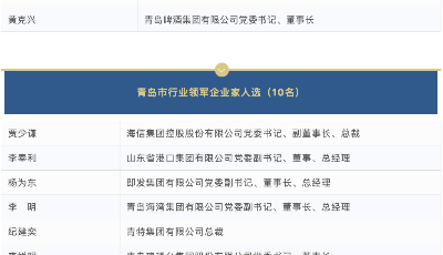 青岛首次表彰优秀企业家，42人入选，最高奖励200万元