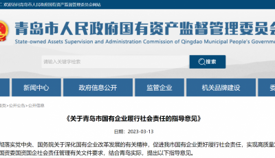 青岛市出台指导意见 填补国资国企社会责任规范性文件空白