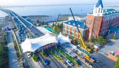 青岛胶州湾大桥红岛南收费站扩容提升工程建成通车