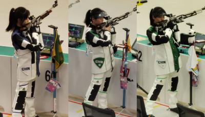 中国队夺得亚运会射击女子10米气步枪团体赛金牌